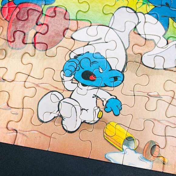 Vintage 1983 PEYO Smurf Jigsaw Puzzle - 100 Pcs COMPLETE: Cartoon Character - Picture 3 of 10